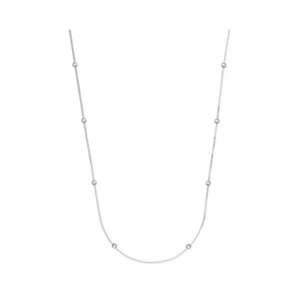 Corrente Veneziana Bolinha 45cm V12 Prata 925