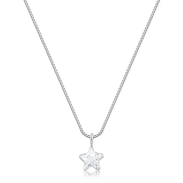 Colar Ponto De Luz Estrela Prata 925