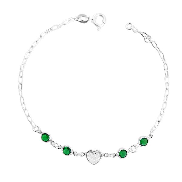 Pulseira Coração com Zircônias Color Prata 925 