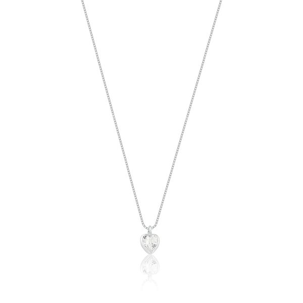 Colar Ponto de Luz Coração 4mm Color Prata 925