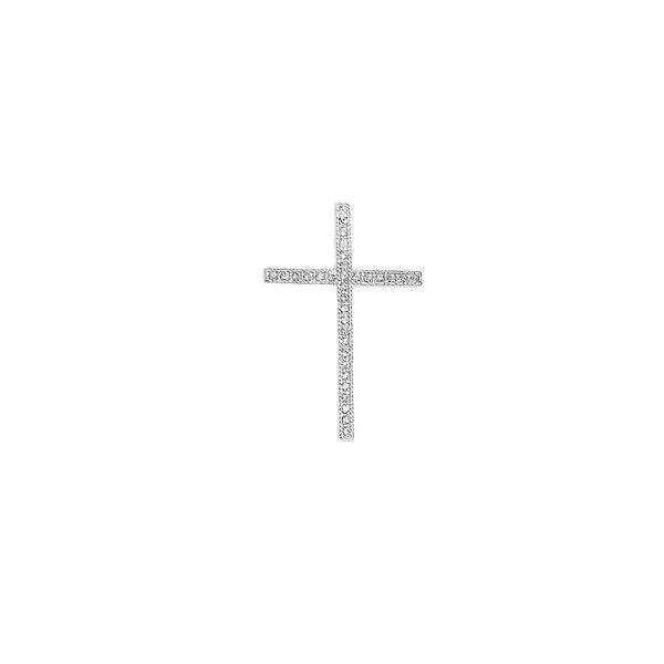 Pingente Cruz Cravejada 2,9cm Prata 925