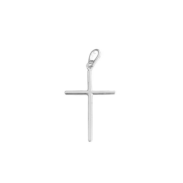 Pingente Cruz Lisa 3cm Prata 925