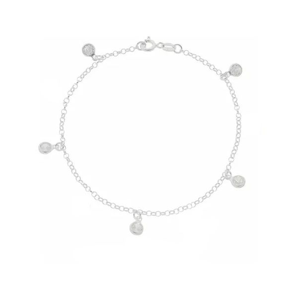 Pulseira Elo Português Zirconias Prata 925
