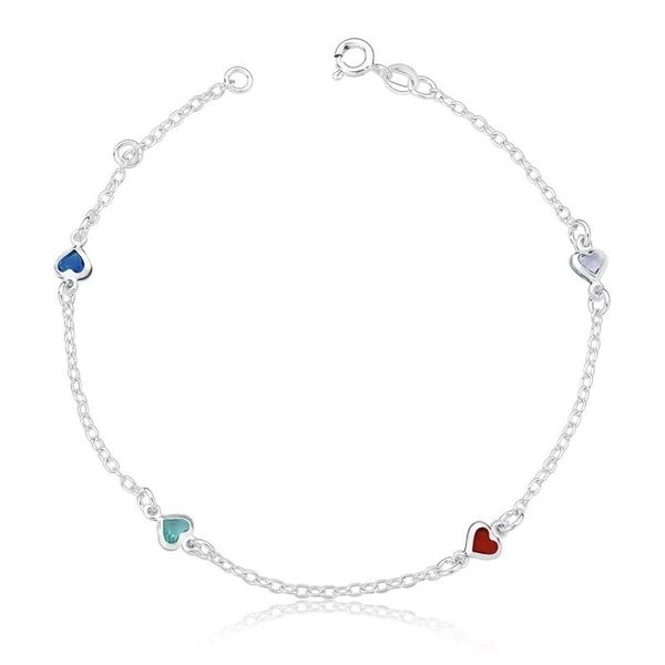 Pulseira ZIrcônias Corações Tifanny Prata 925