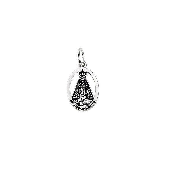 Pingente Medalha Laser Nossa Senhora Aparecida Prata 925 
