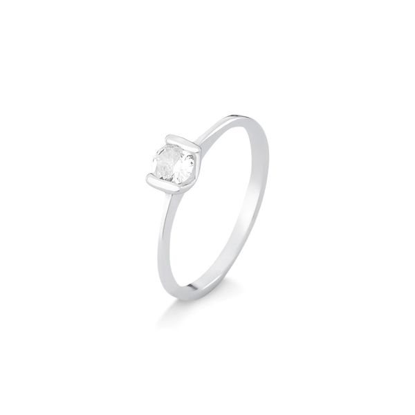 Anel Solitário Charlotte Prata 925