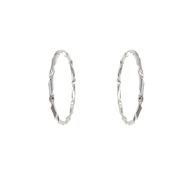 Brinco Argola Torcida 3,8cm Prata 925