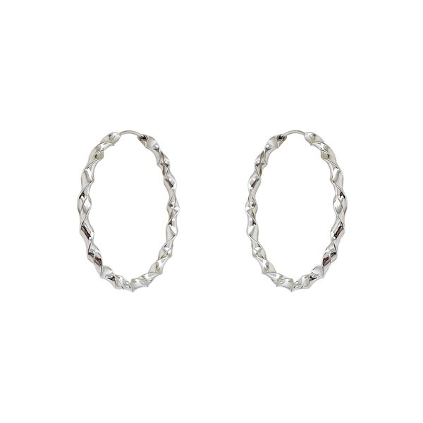 Brinco Argola Torcida 3,5cm Prata 925
