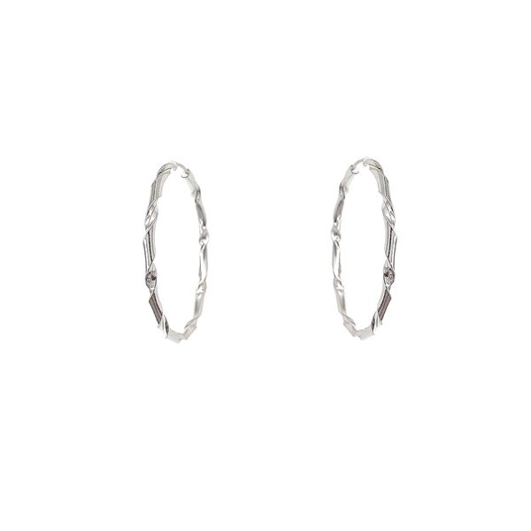 Brinco Argola Torcida 2,4cm Prata 