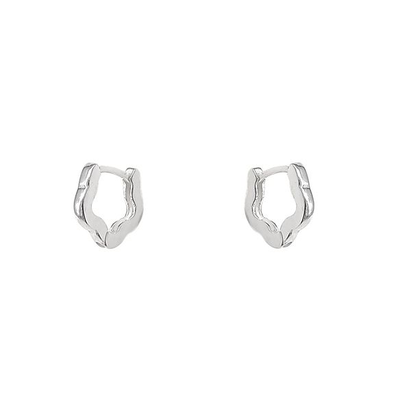 Brinco Argolinha Click Flor 1cm Prata 925