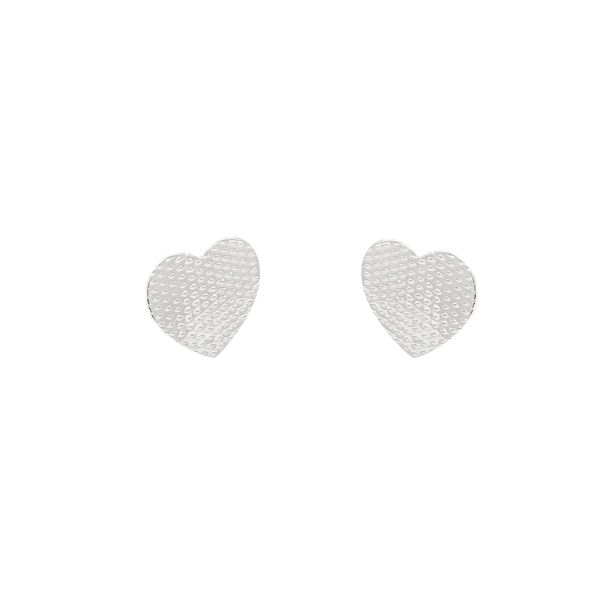Brinco Orgânico Coração 1,5cm Prata 925