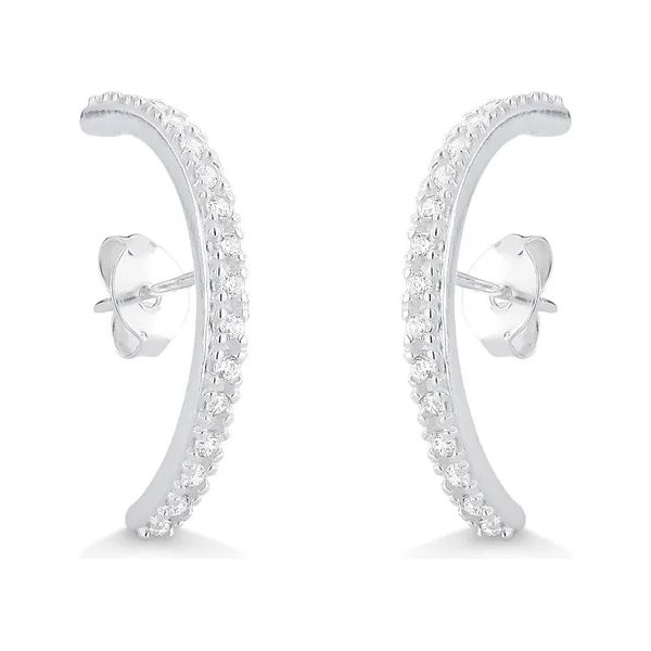 Brinco Ear Hook Cravejado Prata 925