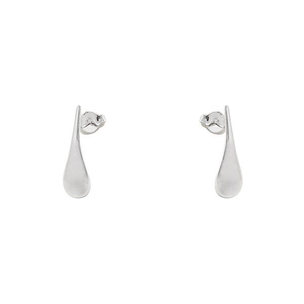 Brinco Gota Lisa 2cm Prata 925