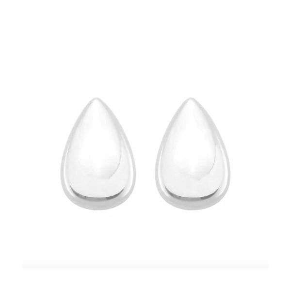 Brinco Gota Lisa 3cm Prata 925