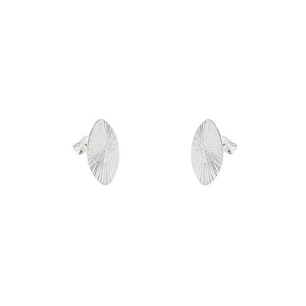 Brinco Oval Orgânico Texturizado 1,6cm Prata 925