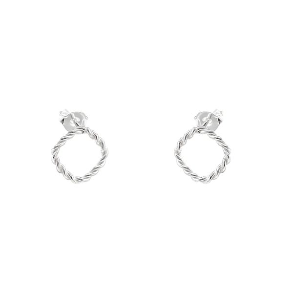 Brinco Quadrado Torcido 1,2cm Prata 925