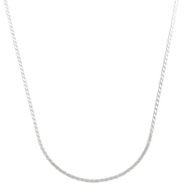 Colar Corrente Trançada Laminada 2mm 40cm Prata 925