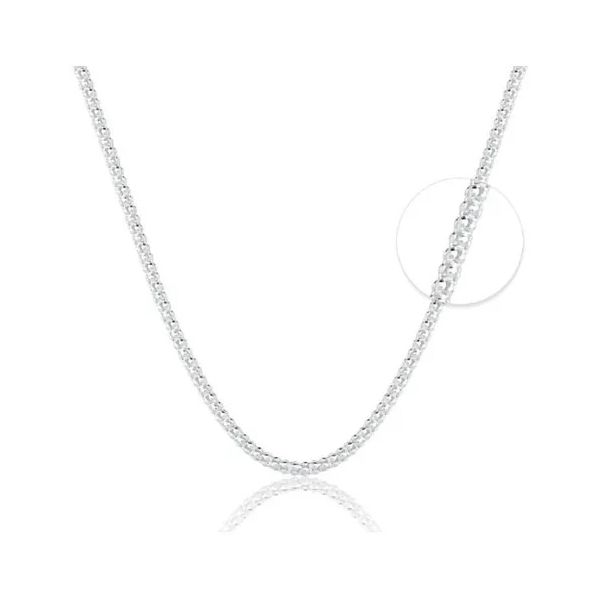 Corrente Pipoca 2,5mm 60cm Prata 925