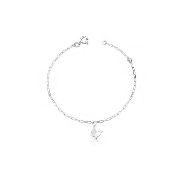 Pulseira Borboleta Lisa Prata 925