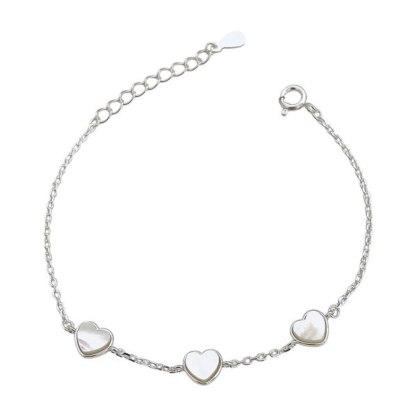Pulseira Coração Madrepérola Prata 925