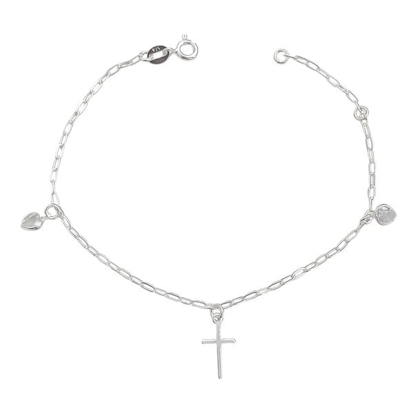 Pulseira Cruz Zirconias Prata 925