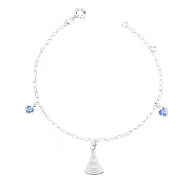 Pulseira Nossa Senhora Aparecida Zircônias Prata 925