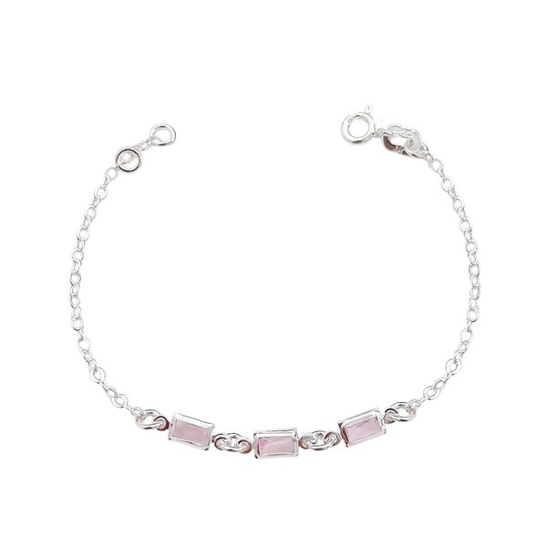 Pulseira Infantil Zirconias Cristais Prata 925