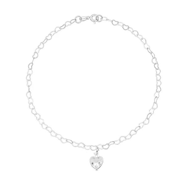 Pulseira Love Coração Único Prata 925 