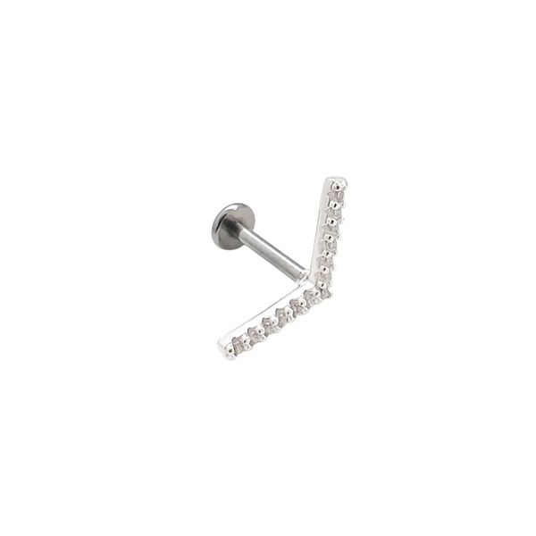 Piercing de Furo Cravejado Prata 925