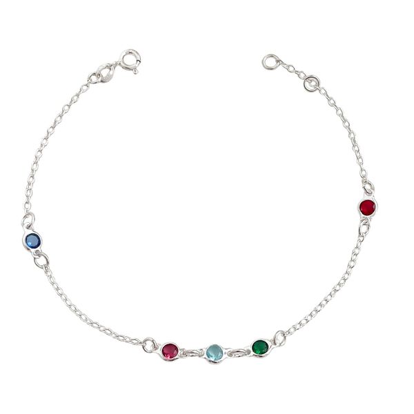 Pulseira Zircônias Color Prata 925