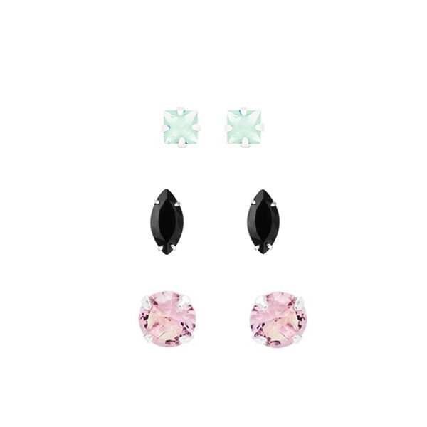 Trio Ponto de Luz Zirconias Color Prata 925