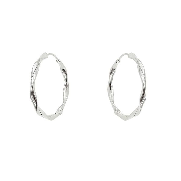 Brinco Argola Ondulada 2,3cm Prata 925