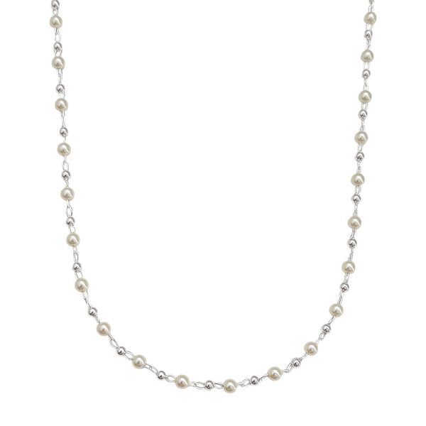 Choker Esferas Pérola Prata 925