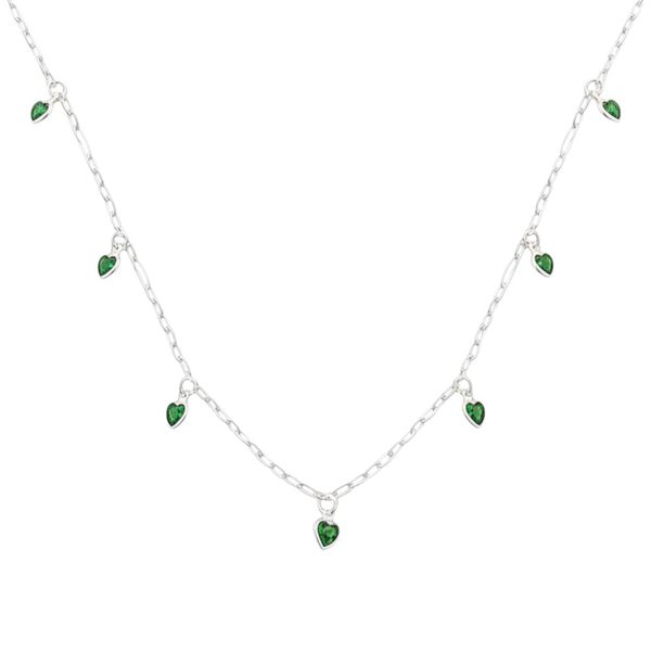 Choker Cartier Corações Esmeralda Prata 925