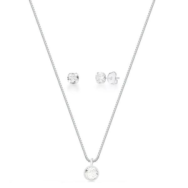 Conjunto Zircônia Prata 925