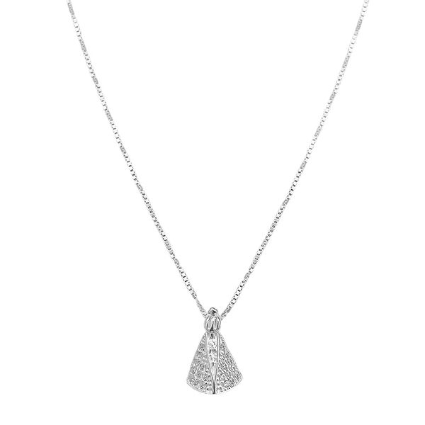 Colar Nossa Senhora Cravejada 1,2cm 40cm Prata 925