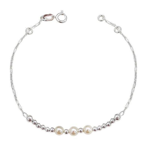 Pulseiras Esferas Pérolas Prata 925