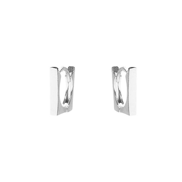 Brinco Argolinha Quadrada G 1,4cm Prata 925