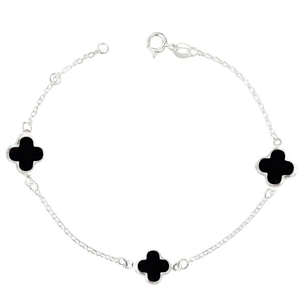 Pulseira Trevos Resina Prata 925