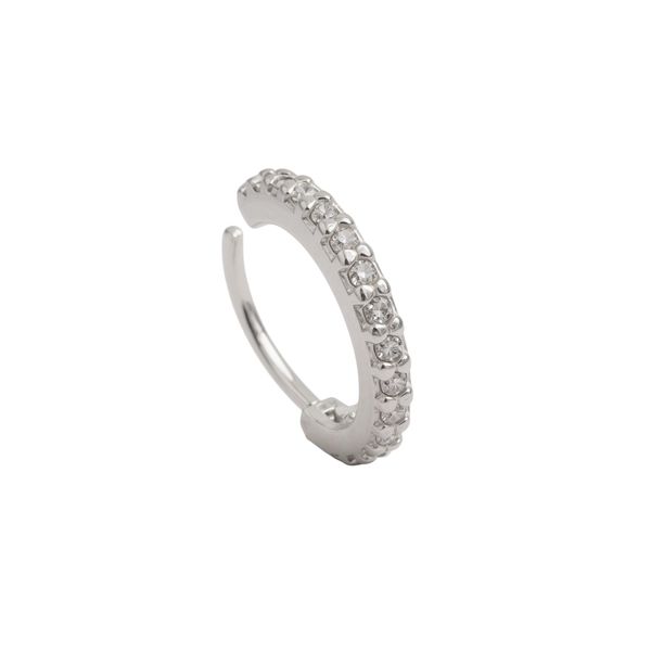 Piercing Argola Cravejada Trágus 1,8cm Prata 925