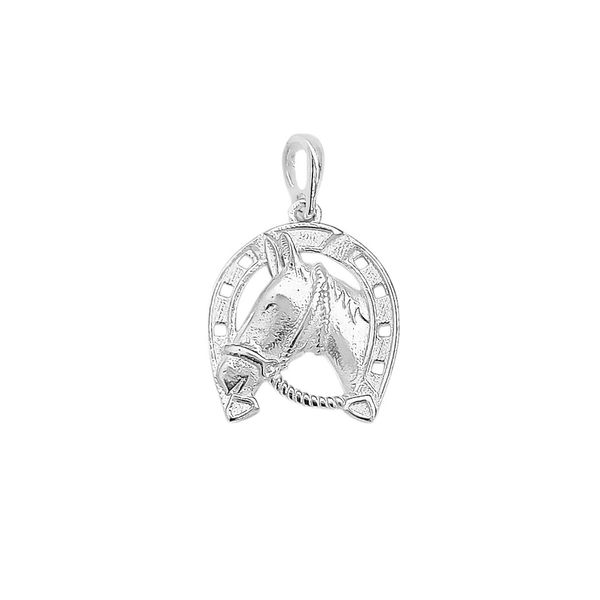 Pingente Cavalo com Ferradura 1,7cm Prata 925