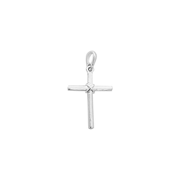 Pingente Crucifixo Liso 2cm Prata 925 