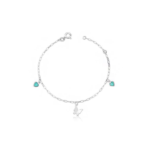 Pulseira Borboleta Cristais Prata 925