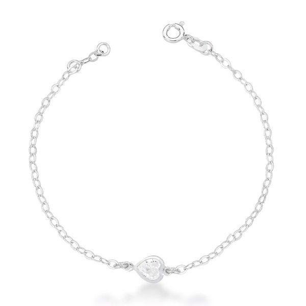 Pulseira Coração Cristal Prata 925