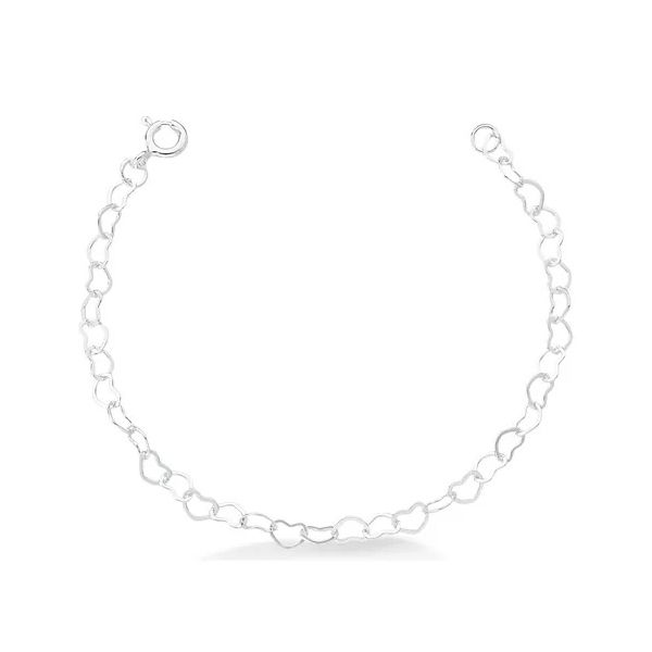 Pulseira Infantil Corações Prata 925