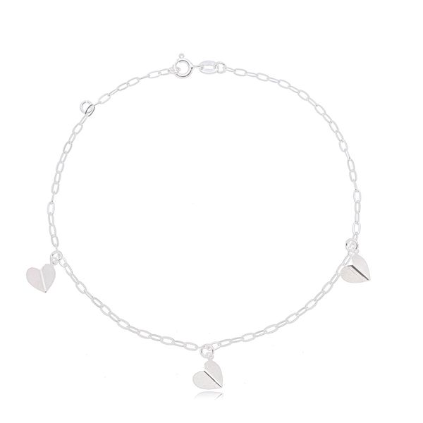 Pulseira Corações Origami Prata 925