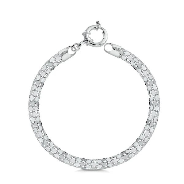 Pulseira Pipoca Fecho Bóia 7mm Prata 925