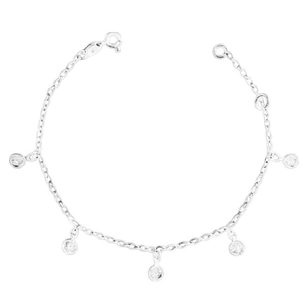 Pulseira Zircônias Cristal Prata 925 