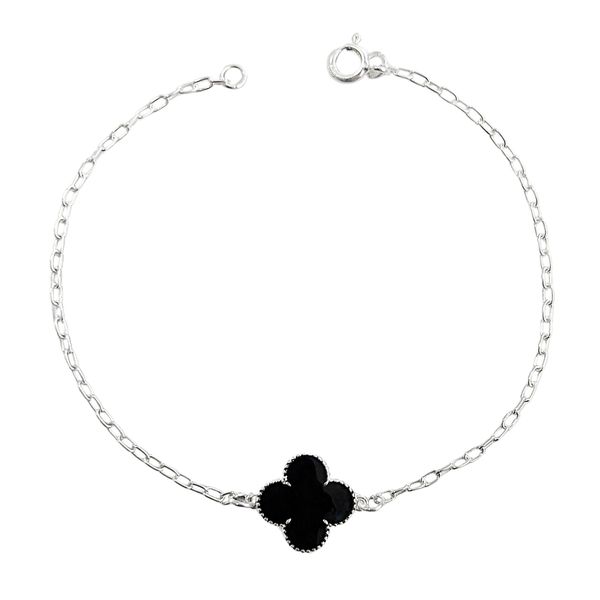 Pulseira Trevo Resinado Prata 925