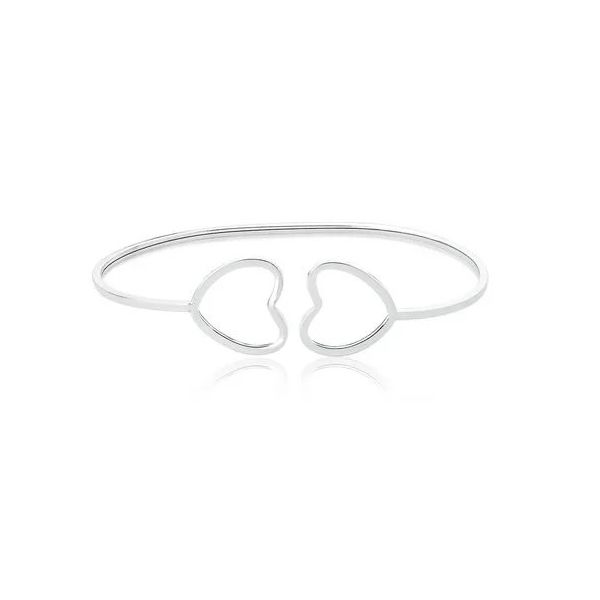 Bracelete Corações Vazados Prata 925
